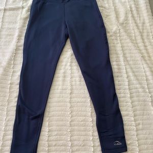 Brand New L.L. Bean Fleece-Lined Leggings - Navy Blue, Size Small